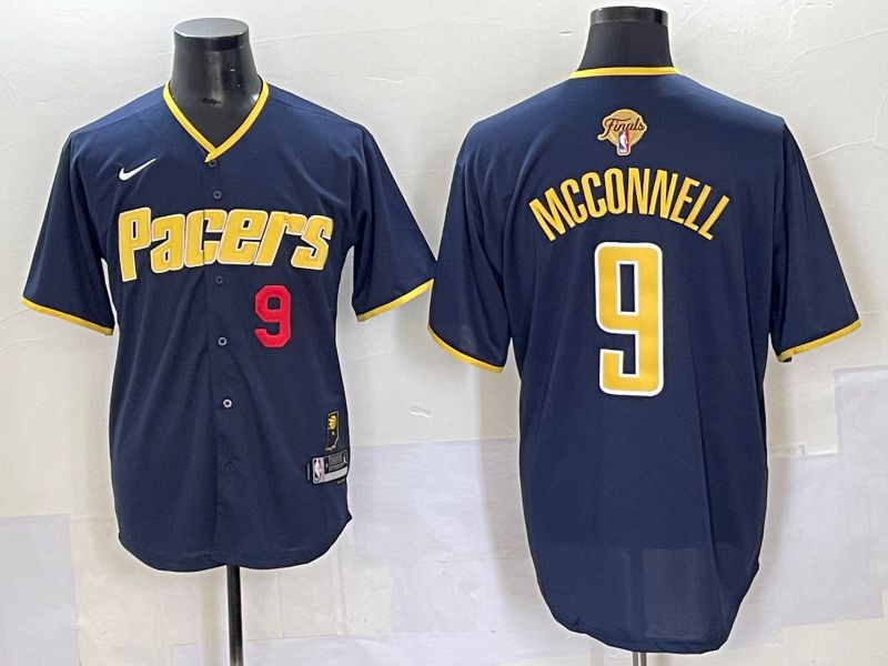 Men 2025 Indiana Pacers 9 Mcconnell Blue Joint Name NBA Jersey style 2